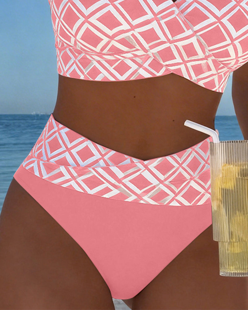 Costume Due Pezzi Stile Reggiseno Motivo Diamante
