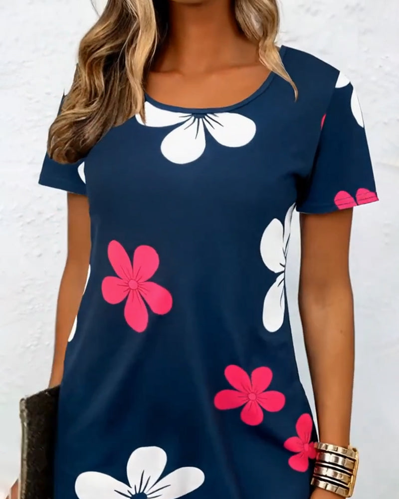 Vestito Stampa Floreale Manica Corta