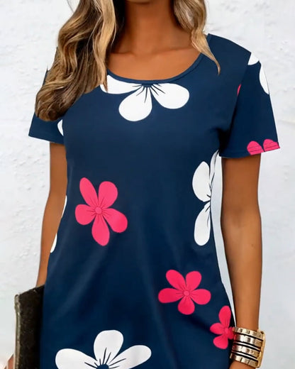 Vestito Stampa Floreale Manica Corta