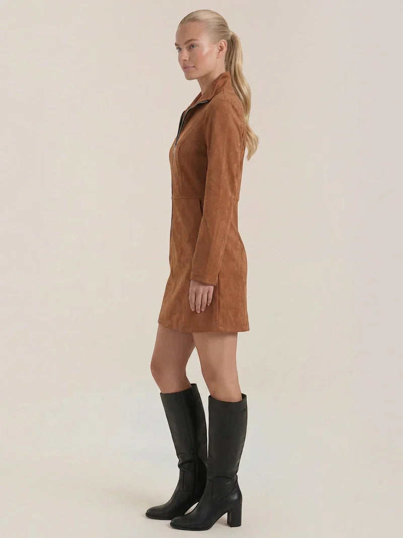 Tamara Zip-Front Mini Dress