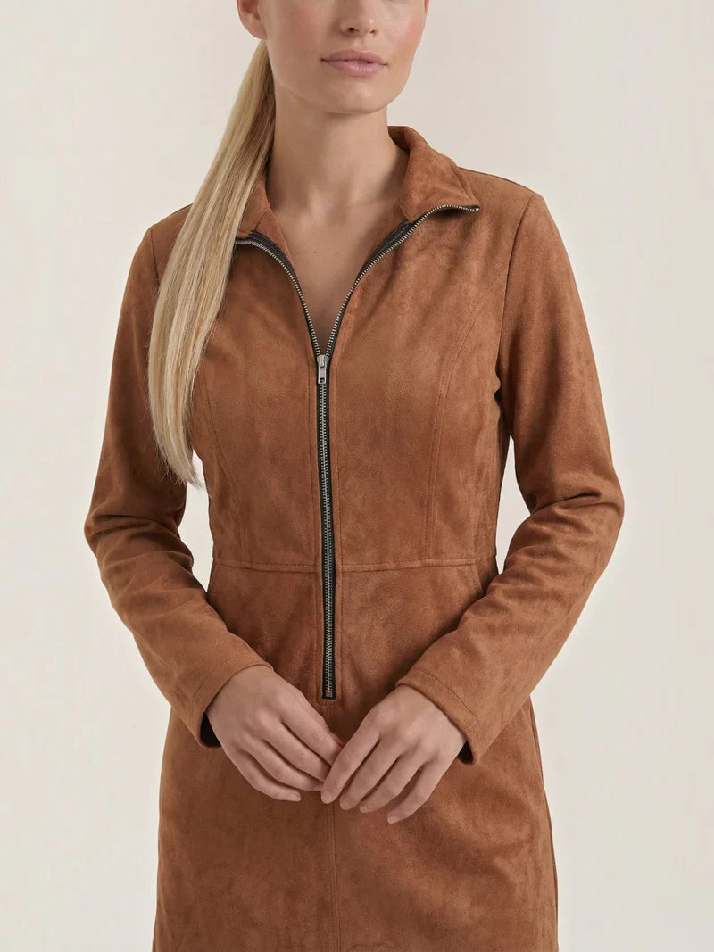 Tamara Zip-Front Mini Dress