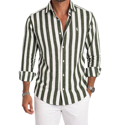Camicia Casual a Righe Morbide — PREZZO DI LIQUIDAZIONE