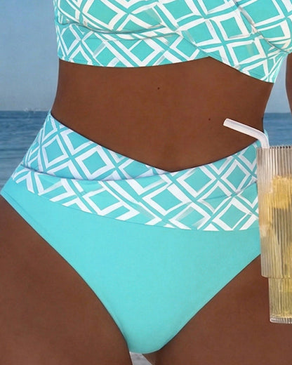 Costume Due Pezzi Stile Reggiseno Motivo Diamante