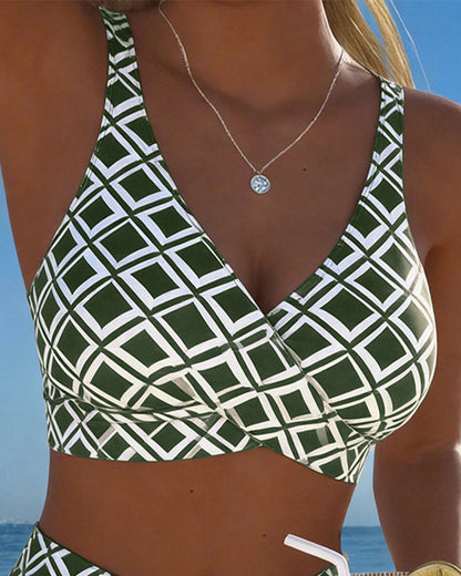 Costume Due Pezzi Stile Reggiseno Motivo Diamante