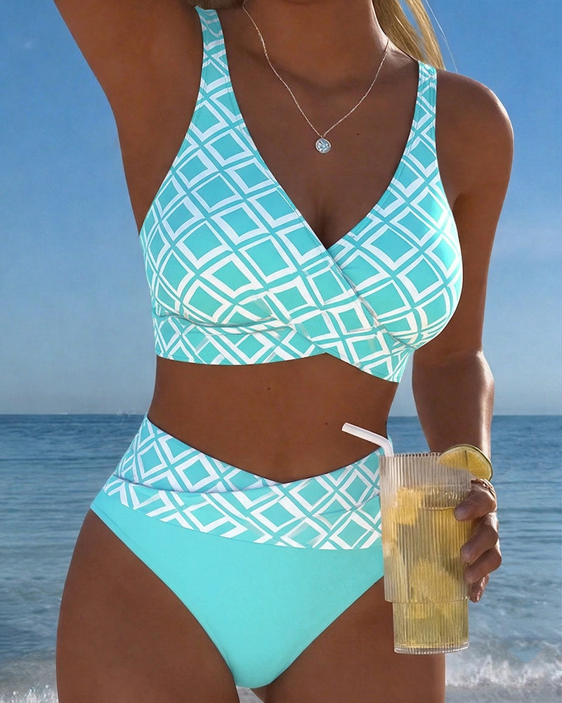 Costume Due Pezzi Stile Reggiseno Motivo Diamante