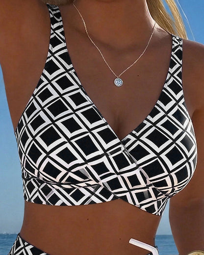 Costume Due Pezzi Stile Reggiseno Motivo Diamante