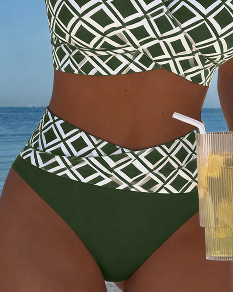 Costume Due Pezzi Stile Reggiseno Motivo Diamante