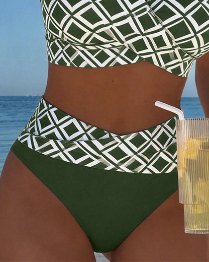 Costume Due Pezzi Stile Reggiseno Motivo Diamante