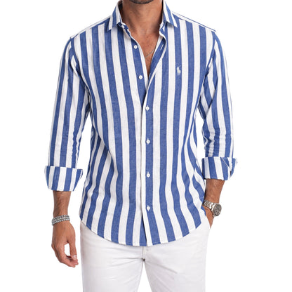 Camicia Casual a Righe Morbide — PREZZO DI LIQUIDAZIONE