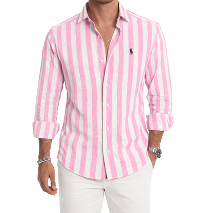 Camicia Casual a Righe Morbide — PREZZO DI LIQUIDAZIONE