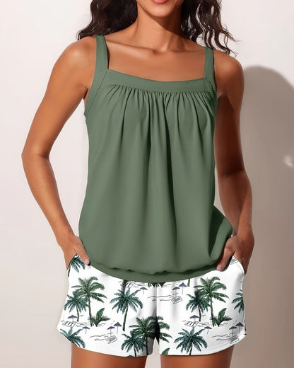 Tankini Tropicale Stampa Palme