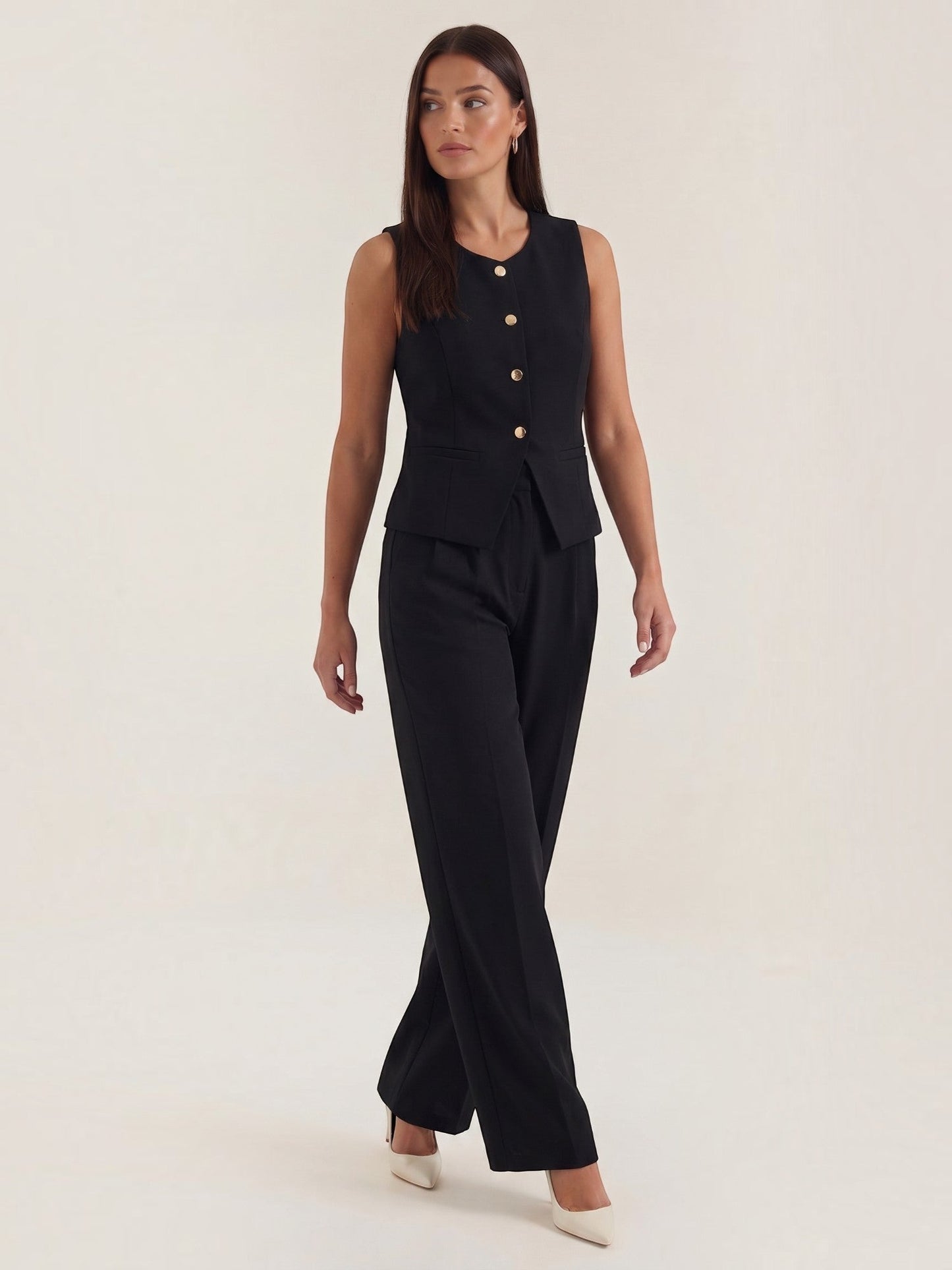 Anita Two-Piece Set with Tailored Vest and Trousers