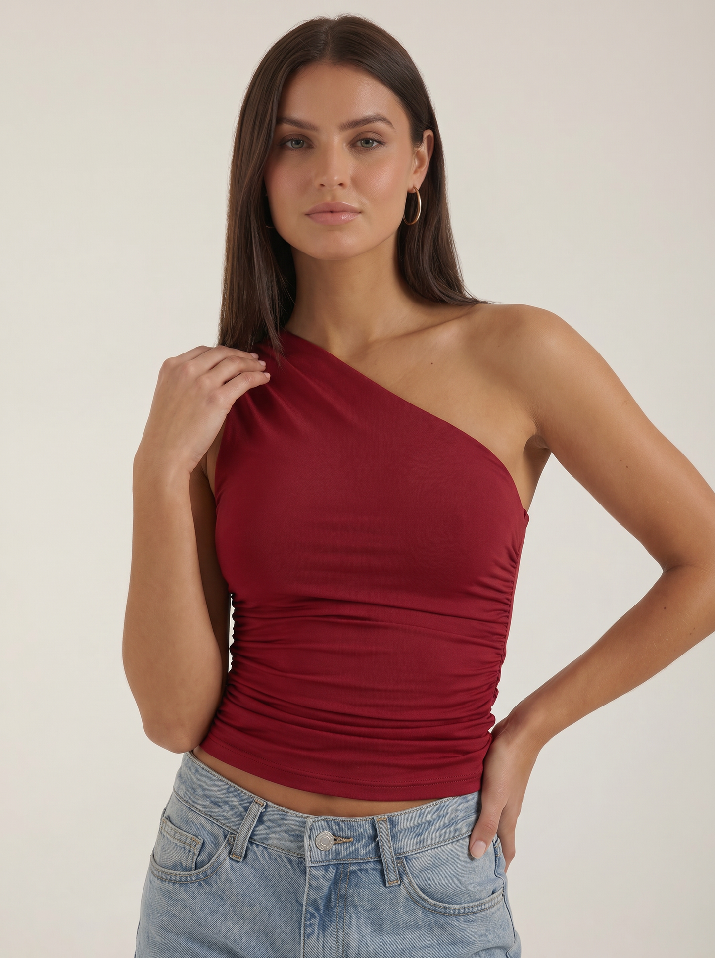 Briony Sleeveless One-Shoulder Top