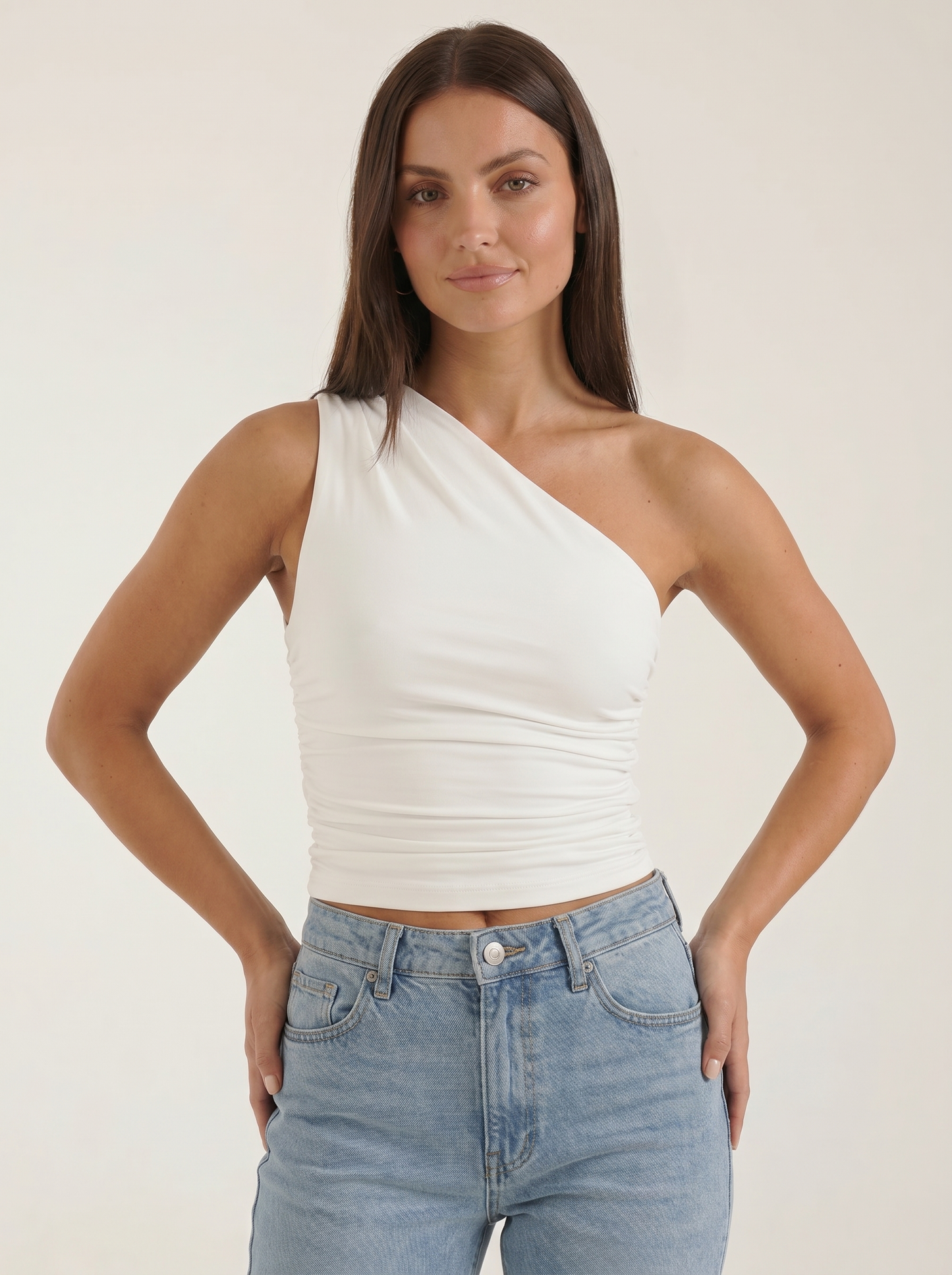 Briony Sleeveless One-Shoulder Top