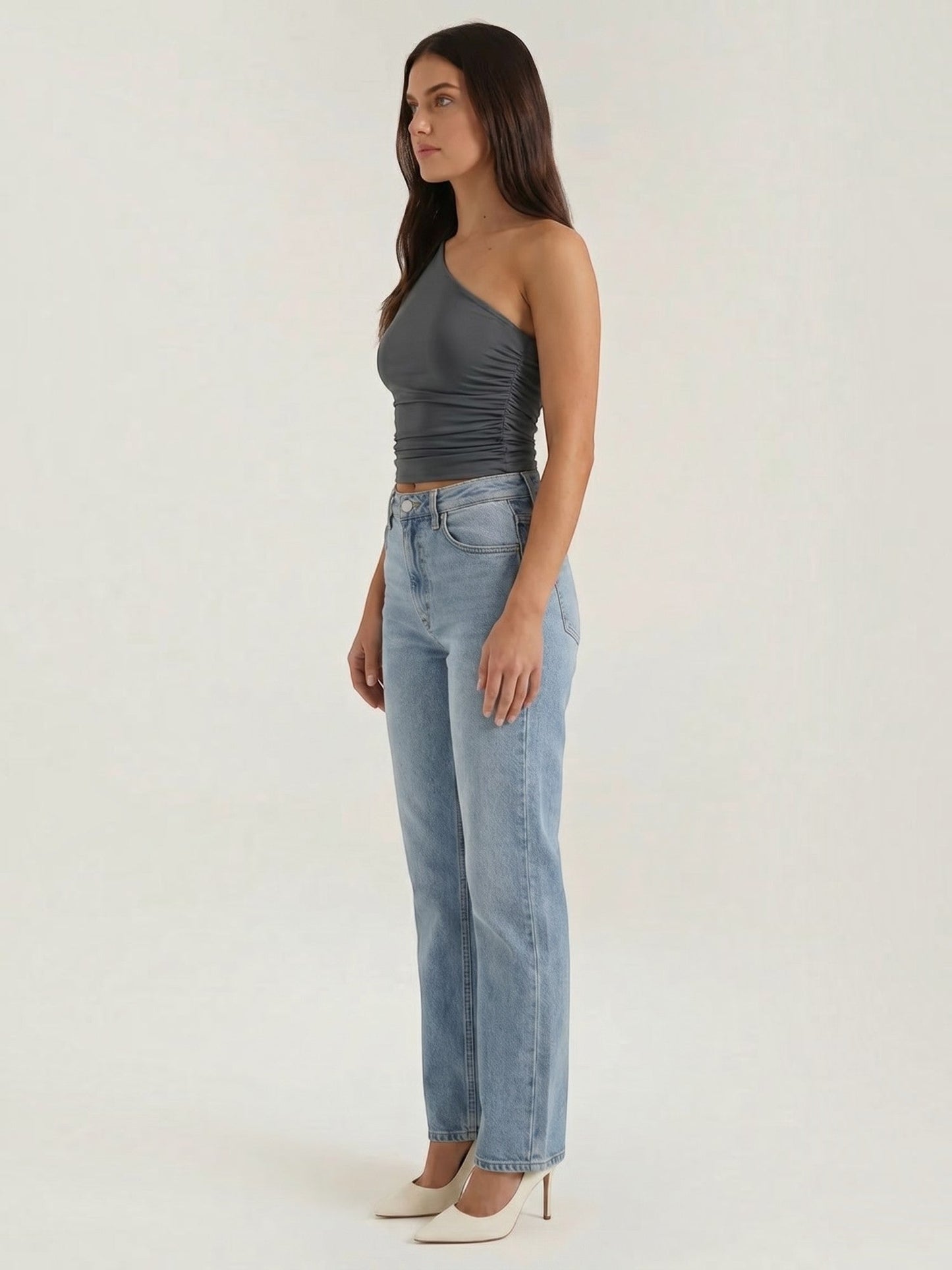Briony Sleeveless One-Shoulder Top
