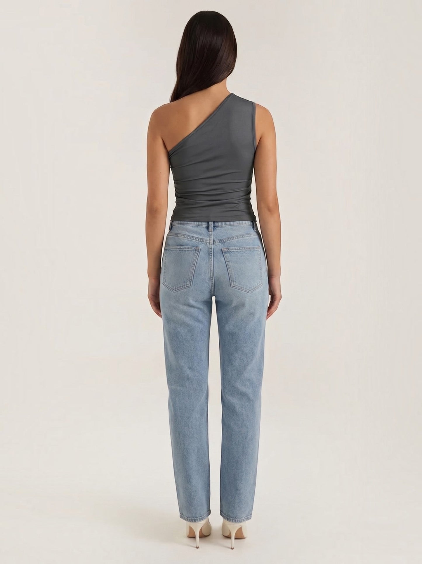 Briony Sleeveless One-Shoulder Top