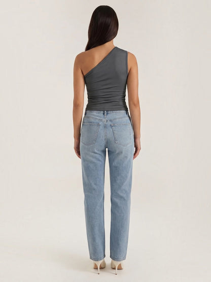 Briony Sleeveless One-Shoulder Top