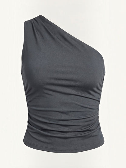 Briony Sleeveless One-Shoulder Top