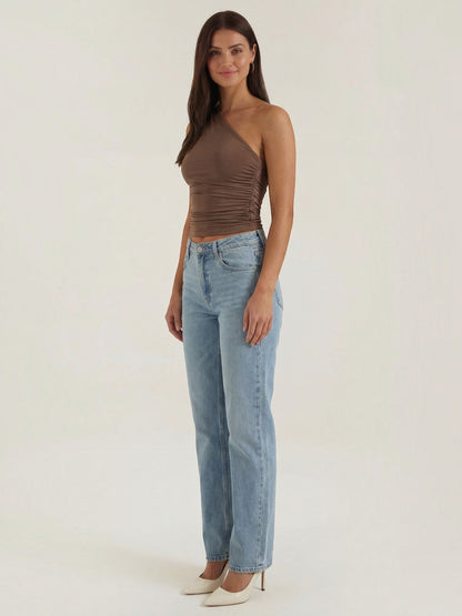 Briony Sleeveless One-Shoulder Top