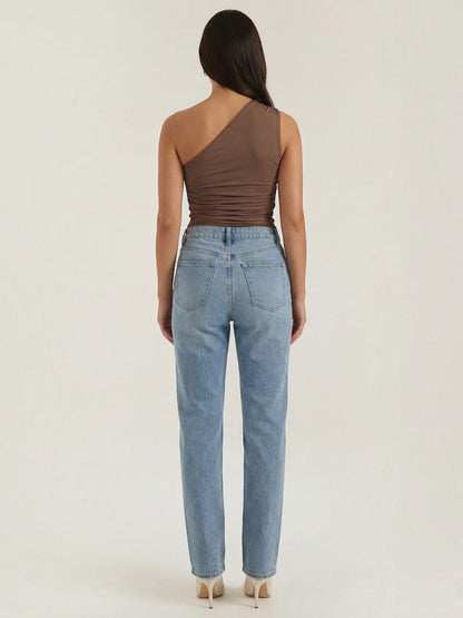 Briony Sleeveless One-Shoulder Top