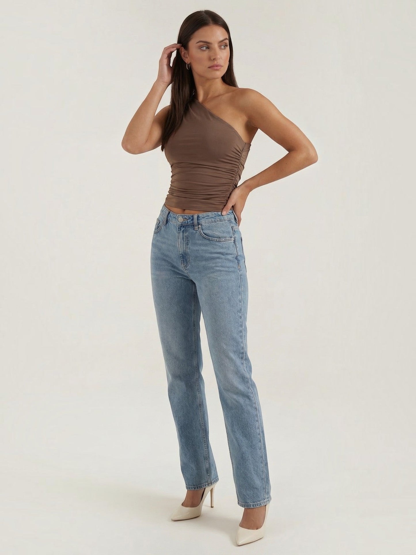 Briony Sleeveless One-Shoulder Top