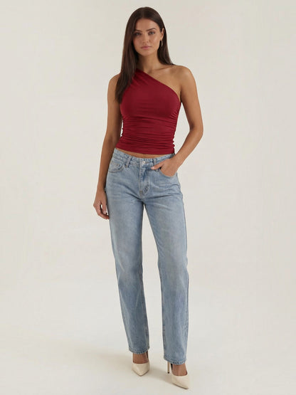 Briony Sleeveless One-Shoulder Top