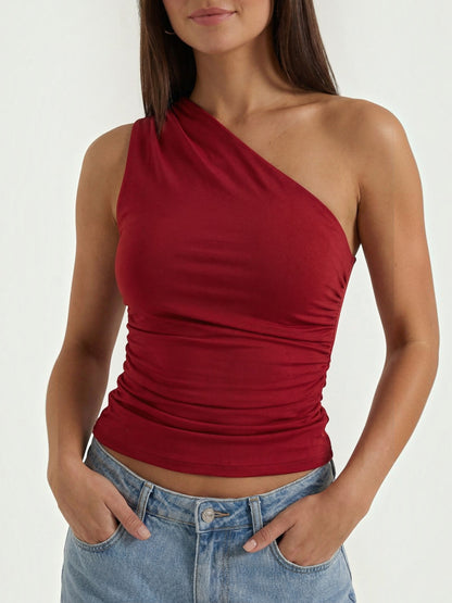 Briony Sleeveless One-Shoulder Top
