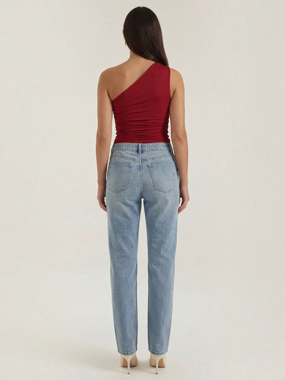 Briony Sleeveless One-Shoulder Top