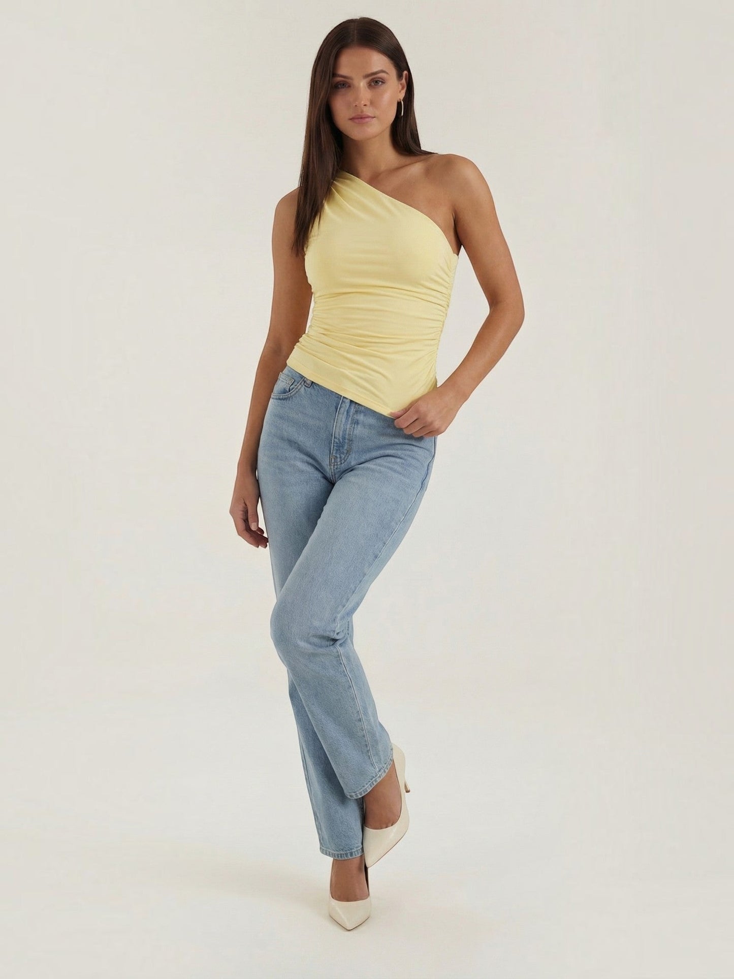 Briony Sleeveless One-Shoulder Top