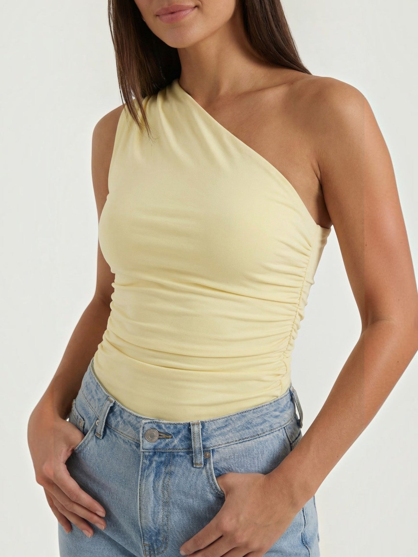 Briony Sleeveless One-Shoulder Top