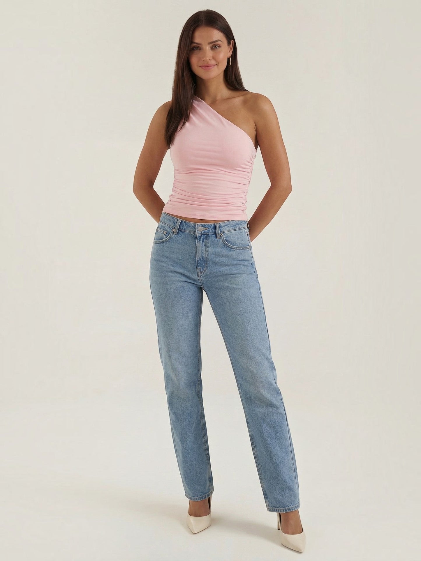 Briony Sleeveless One-Shoulder Top