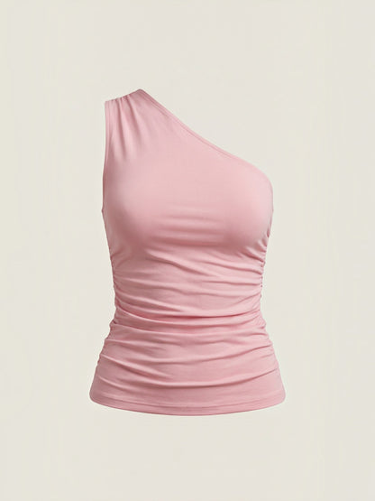 Briony Sleeveless One-Shoulder Top