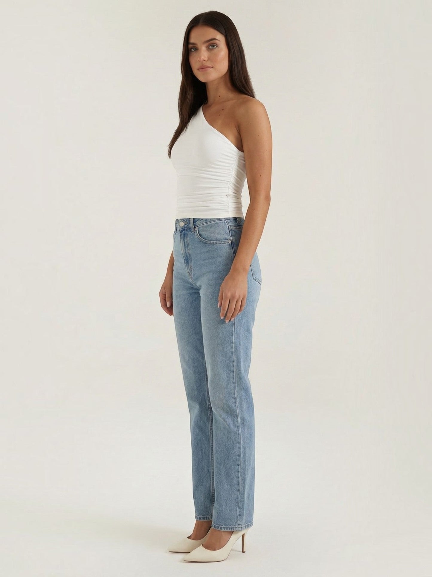 Briony Sleeveless One-Shoulder Top