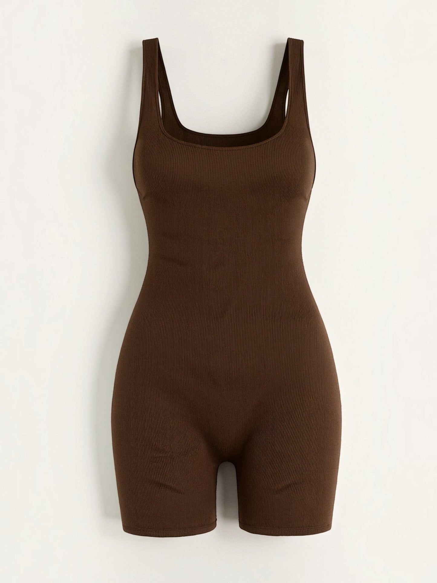 Ribbed Square-Neck Bodysuit with Brief Bottom