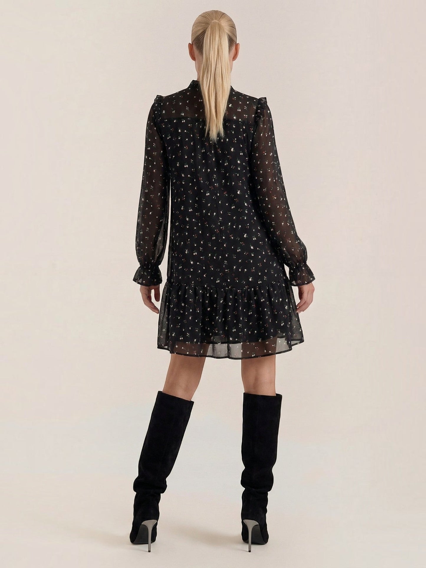 Katie Ruffle-Trim Mini Dress