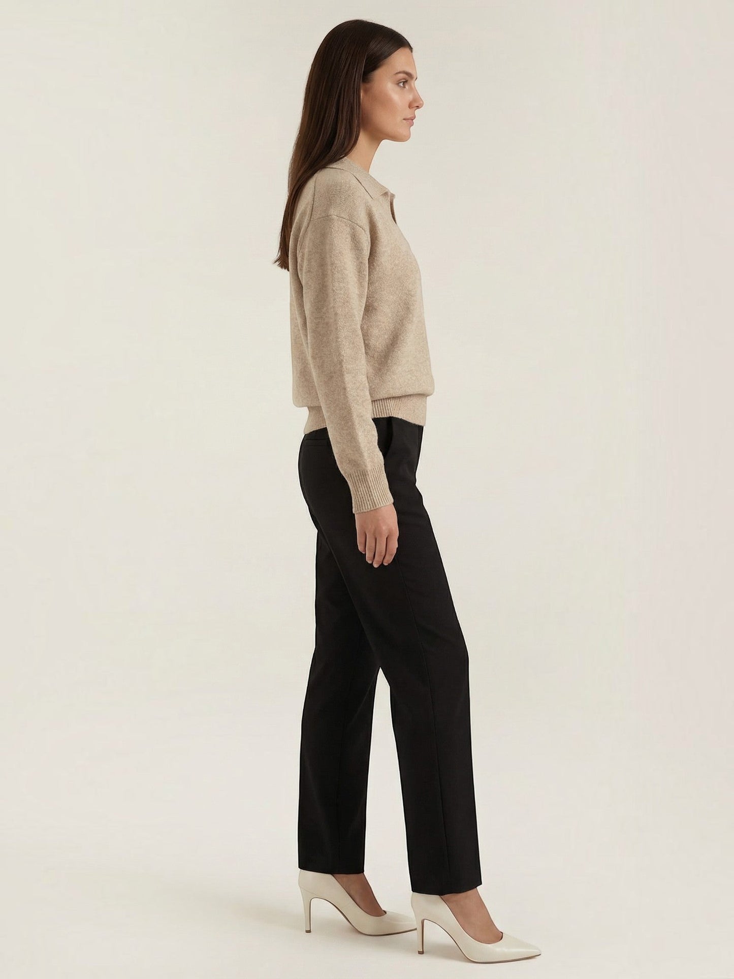 Knit Sweater with Polo Collar