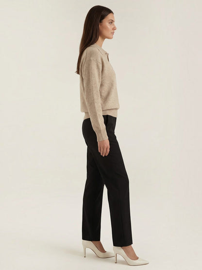 Knit Sweater with Polo Collar