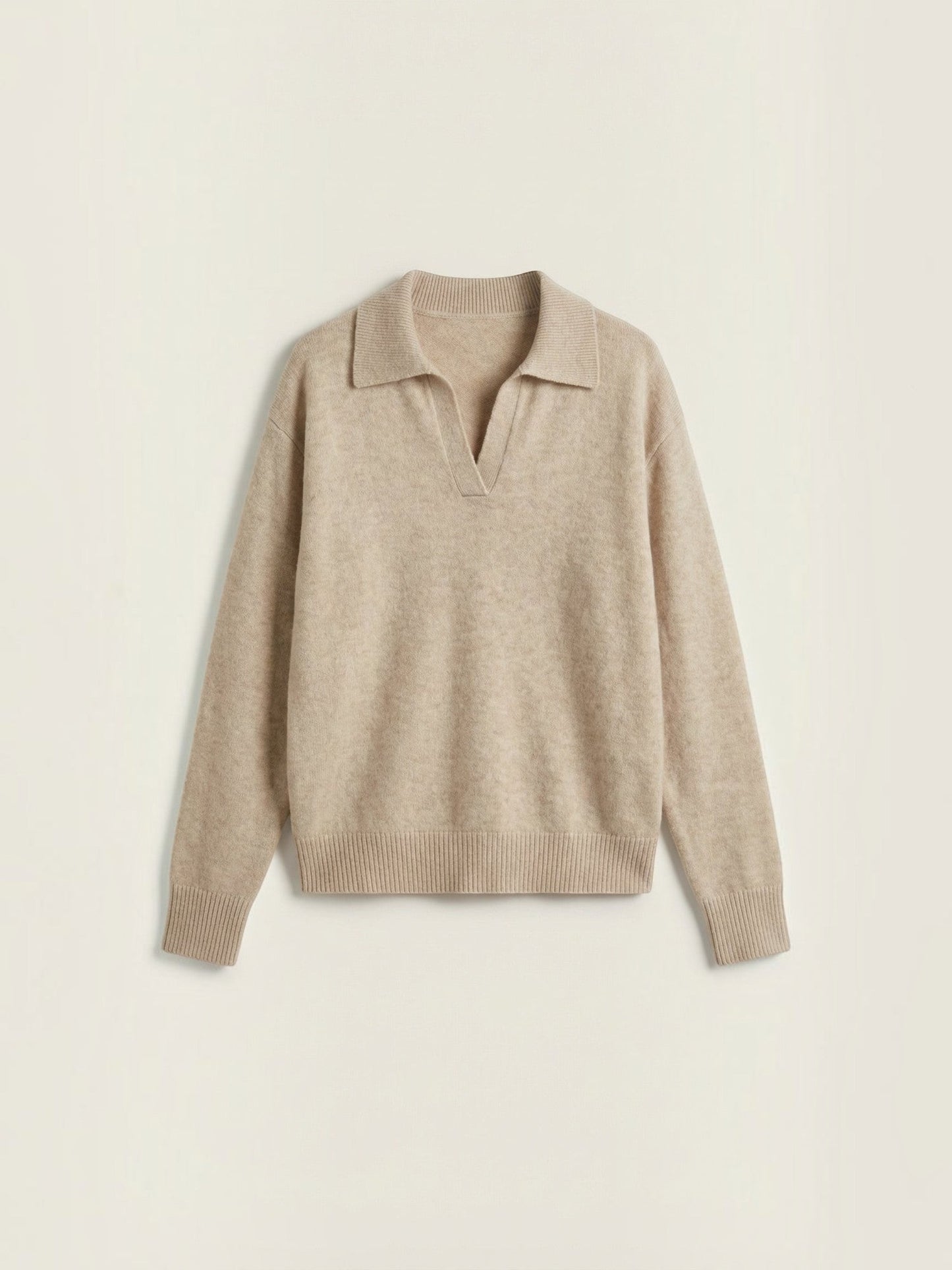 Knit Sweater with Polo Collar