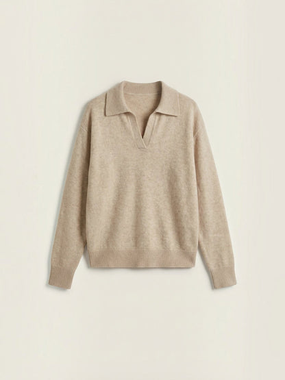 Knit Sweater with Polo Collar