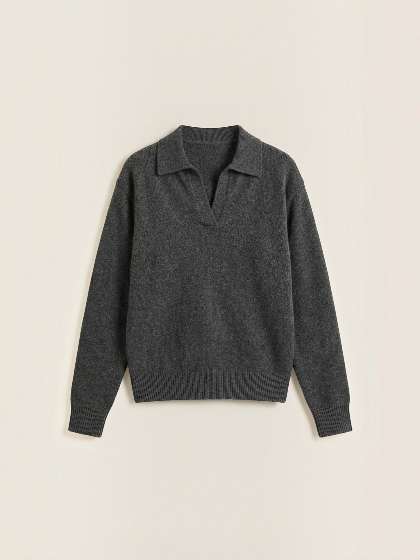 Knit Sweater with Polo Collar
