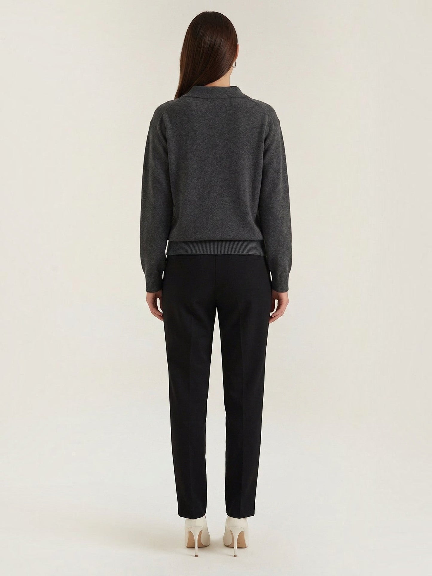 Knit Sweater with Polo Collar