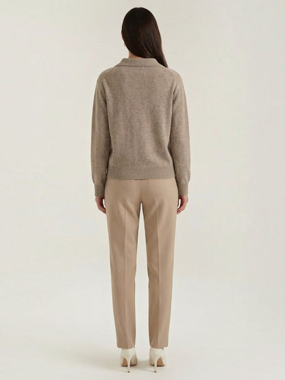 Knit Sweater with Polo Collar