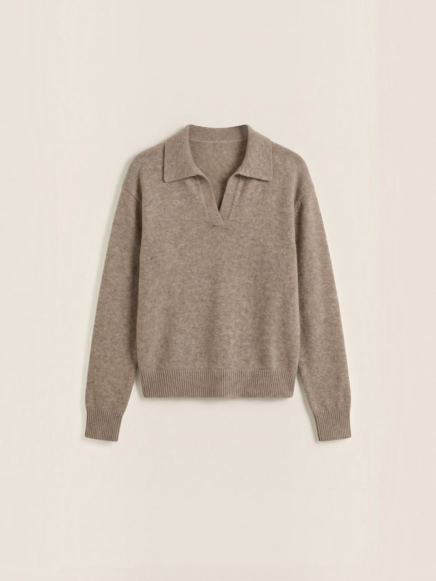 Knit Sweater with Polo Collar