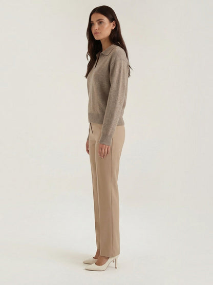 Knit Sweater with Polo Collar