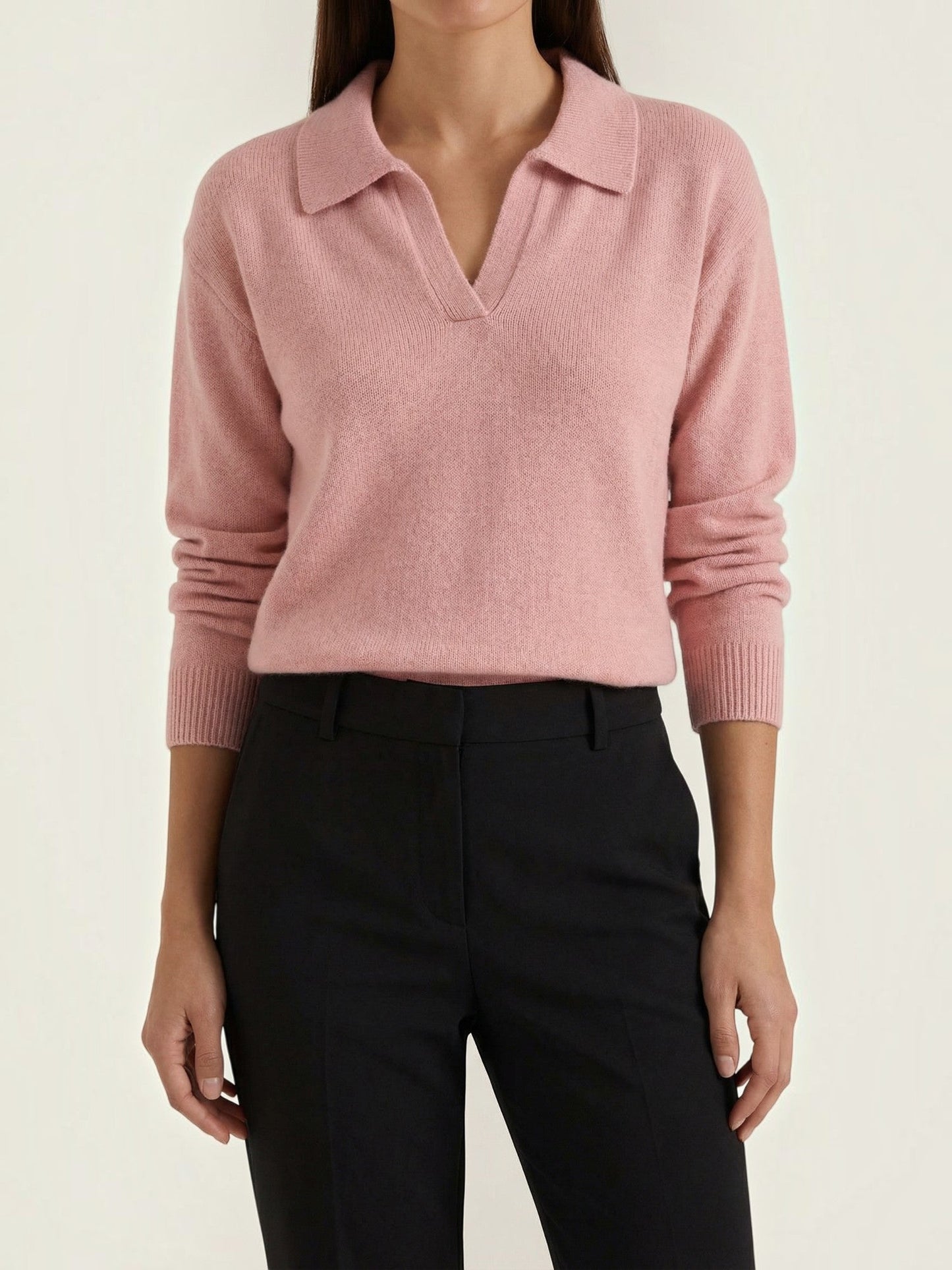 Knit Sweater with Polo Collar