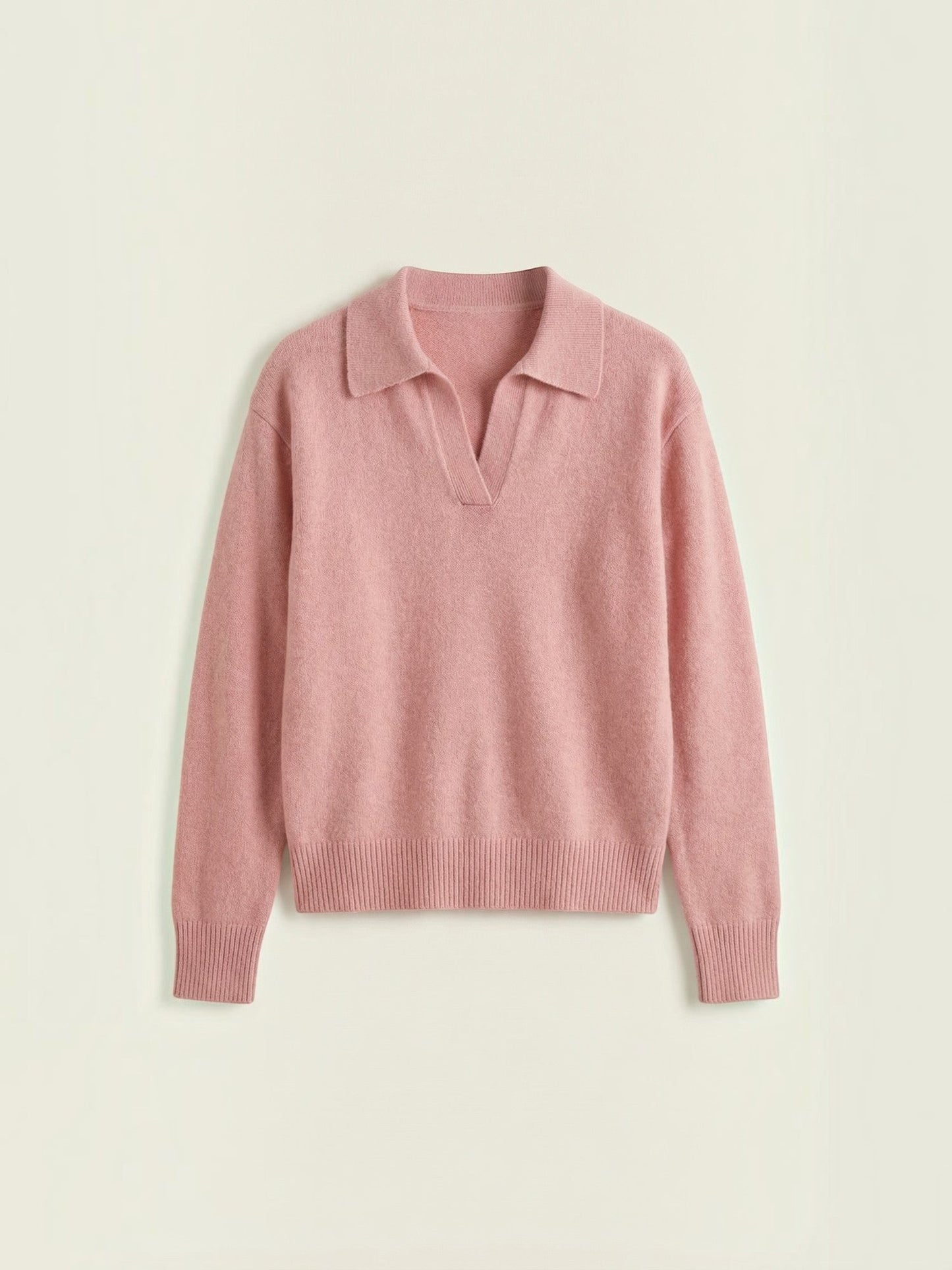 Knit Sweater with Polo Collar