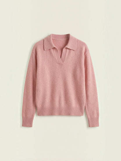 Knit Sweater with Polo Collar