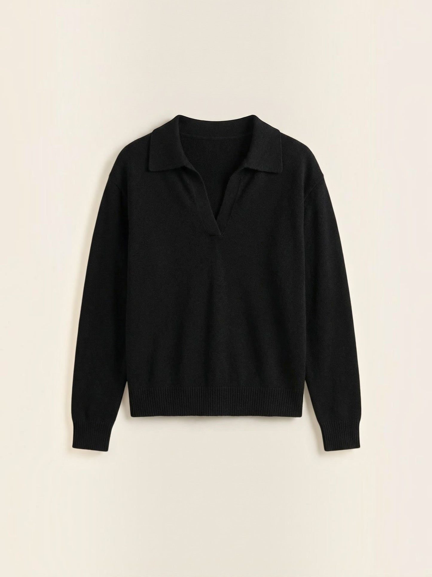 Knit Sweater with Polo Collar