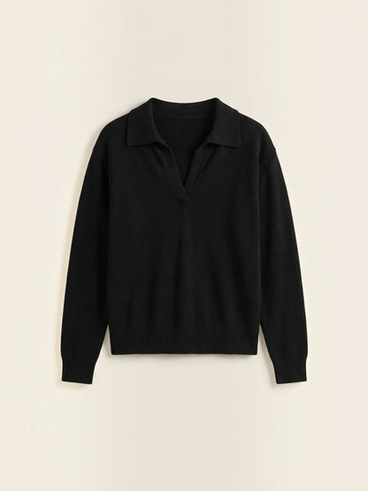 Knit Sweater with Polo Collar
