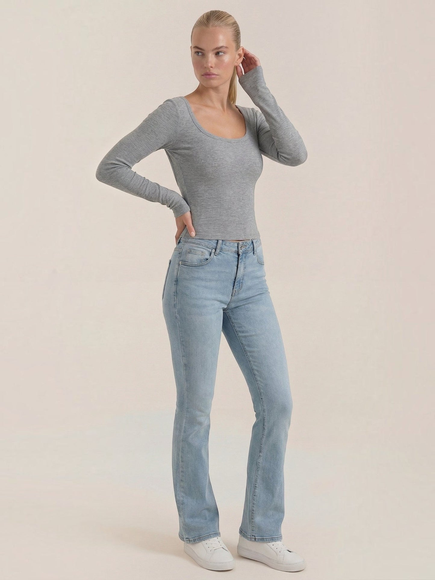 Marian Long-Sleeve Scoop-Neck Top